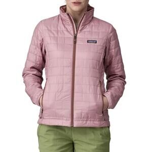 NWT Patagonia Stormy Mauve Nano Puff Hoody Full Zip Jacket Womens Size Medium